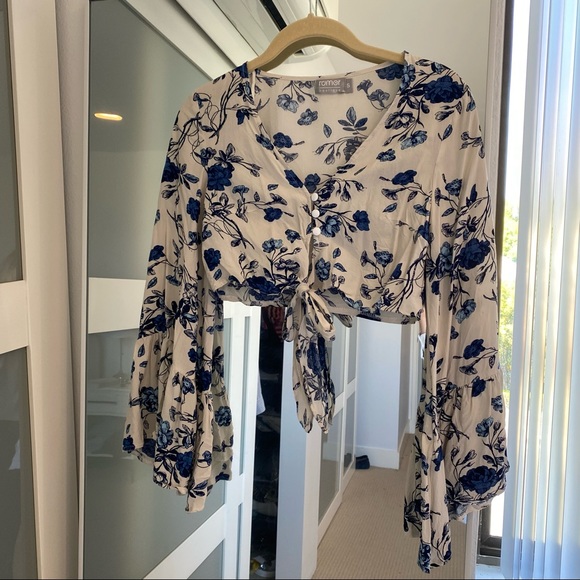 LF Tops - LF Rumor Boutique Cropped Floral Top